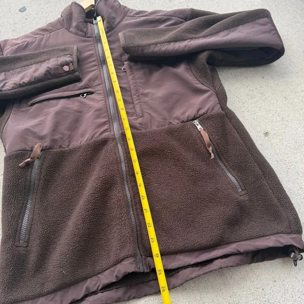 The North Face Denali Jacket Men's Small Brown Black Fleece Cotton Full Zip
